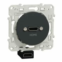 Prise HDMI Type A Prise Femelle / Câble Femelle Arrière Odace S540462 Anthracite