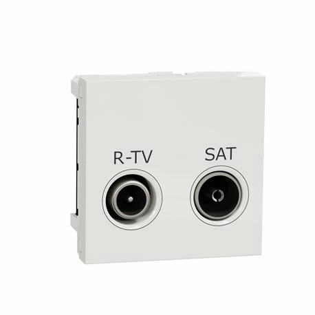 Prise R-TV + SAT Individuel Unica NU345418 Blanc 2 Modules Mécanisme Seul 3 Prise R-TV + SAT Individuel Unica NU345418 Blanc 2 Modules Mécanisme Seul