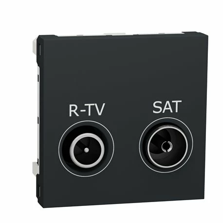Prise R-TV + SAT Individuel Unica NU345454 Anthracite 2 Modules Mécanisme Seul 3 Prise R-TV + SAT Individuel Unica NU345454 Anthracite 2 Modules Mécanisme Seul