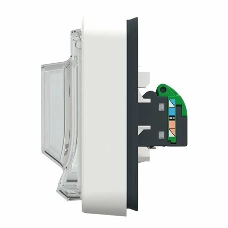 Prise RJ45 Cat 6A Blindé STP FTP Mureva Styl MUR39038 Blanc Composable 8 Prise RJ45 Cat 6A Blindé STP FTP Mureva Styl MUR39038 Blanc Composable – Image 6