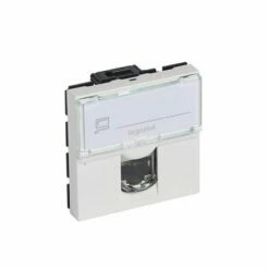 Prise RJ45 Categorie6A STP A Blindage Metal Mosaic 2 Modules Blanc 076576