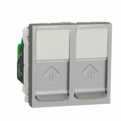 Prise RJ45 Double Cat 6 STP Unica NU342630 Aluminium 2 Modules Mécanisme Seul