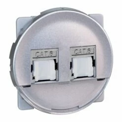 Prise RJ45 Double Grade 2 TV Cat 6 Silver