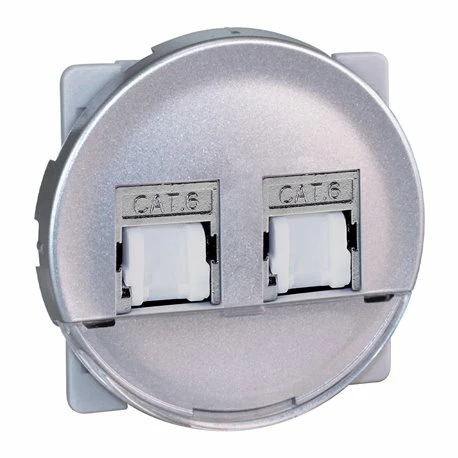 Prise RJ45 Double Grade 2 TV Cat 6 Silver 3 Prise RJ45 Double Grade 2 TV Cat 6 Silver