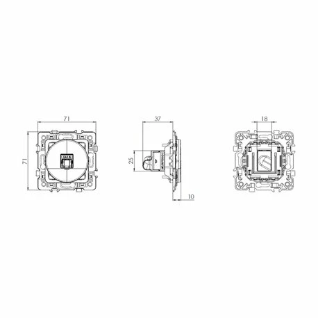 Prise RJ45 Grade 2 TV Cat 6 STP Silver 4 Prise RJ45 Grade 2 TV Cat 6 STP Silver – Image 2
