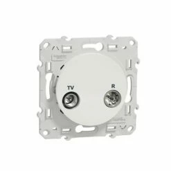 Prise TV/FM Encastrée Odace S520452 Blanc Système En Série - Fin De Ligne