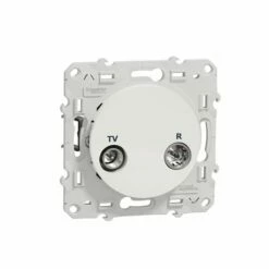 Prise TV/FM Encastrée Odace S525451 Blanc Brillant