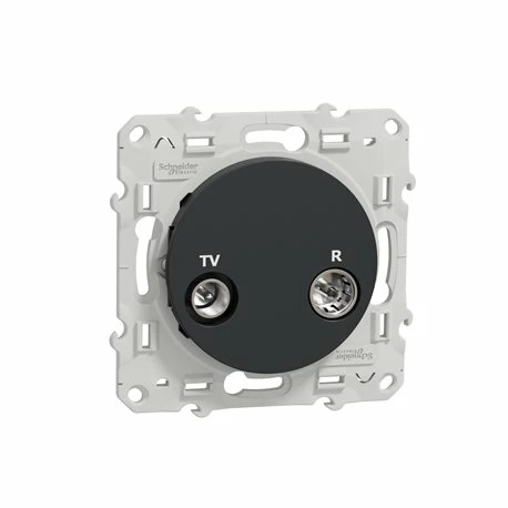 Prise TV/FM Encastrée Odace S540451 Anthracite 3 Prise TV/FM Encastrée Odace S540451 Anthracite