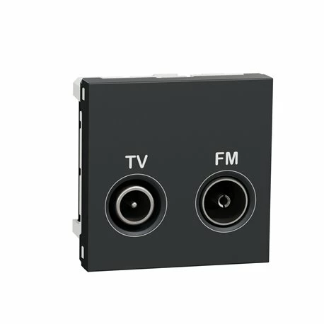 Prise TV + FM Individuel Unica NU345154 Anthracite 2 Modules Mécanisme Seul 3 Prise TV + FM Individuel Unica NU345154 Anthracite 2 Modules Mécanisme Seul