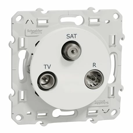 Prise TV/FM/SAT 1 Entrée Odace S520461 Blanc 3 Prise TV/FM/SAT 1 Entrée Odace S520461 Blanc