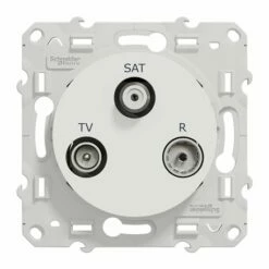 Prise TV/FM/SAT Encastrée Odace S520460 Blanc Brillant 2 Entrées -Schneider Electric Soldes prise tv fm sat encastree odace s520460 blanc brillant 5