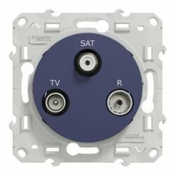 Prise TV/FM/SAT Encastrée Odace S550461 Bleu Cobalt 1 Entrée -Schneider Electric Soldes prise tv fm sat encastree odace s550461 bleu cobalt 1 entree 1