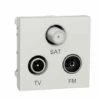 Prise TV + FM + SAT Unica NU345020 Blanc Antibactérien 2 Modules Mécanisme Seul -Schneider Electric Soldes prise tv fm sat unica nu345020 blanc antibacterien 2 modules mecanisme seul