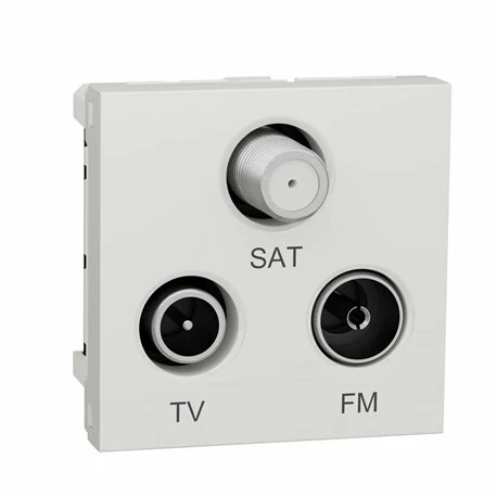 Prise TV + FM + SAT Unica NU345020 Blanc Antibactérien 2 Modules Mécanisme Seul 3 Prise TV + FM + SAT Unica NU345020 Blanc Antibactérien 2 Modules Mécanisme Seul