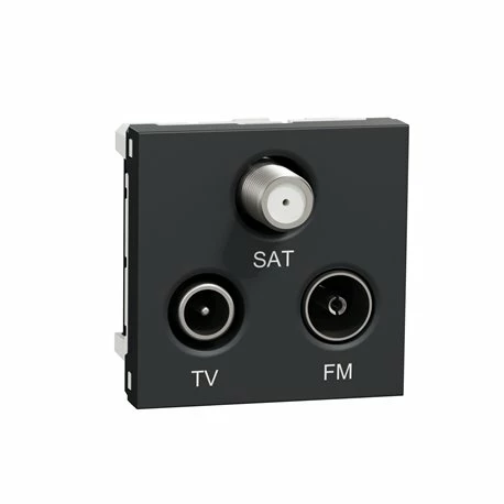 Prise TV + FM + SAT Unica NU345054 Anthracite 2 Modules Mécanisme Seul 3 Prise TV + FM + SAT Unica NU345054 Anthracite 2 Modules Mécanisme Seul