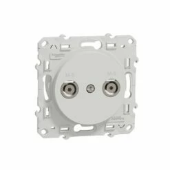 Prise TV Multiservices Encastrée Odace S520457 Blanc Brillant