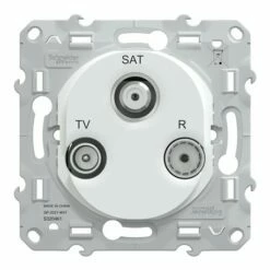 Prise TV/R/SAT Pour Câble Coaxial Ovalis S320461 Blanc -Schneider Electric Soldes prise tv r sat pour cable coaxial ovalis s320461 blanc 1