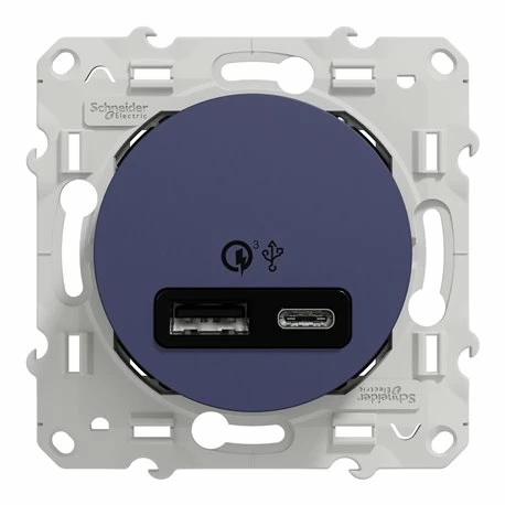 Prise USB Double Charge Rapide Odace S550219 Bleu Cobalt 7 Prise USB Double Charge Rapide Odace S550219 Bleu Cobalt – Image 5