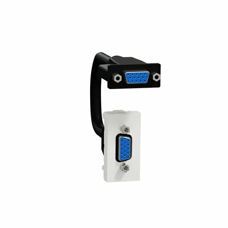 Prise VGA (HD15 Female) Préconnectorisée Unica NU343218 Blanc 1 Module Mécanisme Seul 3 Prise VGA (HD15 Female) Préconnectorisée Unica NU343218 Blanc 1 Module Mécanisme Seul