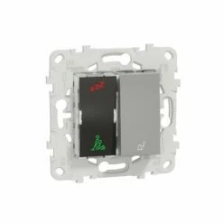 Schneider Electric Sonnette + Voyant Indicateur Chambre Hôtel Unica NU577730 Aluminium Mécanisme Et Support