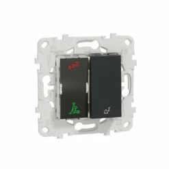 Schneider Electric Sonnette + Voyant Indicateur Chambre Hôtel Unica NU577754 Anthracite Mécanisme Et Support