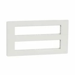 Schneider Electric Support Fixation + Plaque Finition Pour Boîte De Concentration Unica NU021020 Blanc Antibactérien 2 Rangs De 10 Modules
