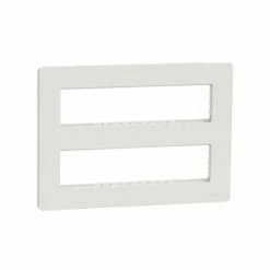 Schneider Electric Support Fixation + Plaque Finition Pour Boîte De Concentration Unica NU021820 Blanc Antibactérien 2 Rangs De 8 Modules