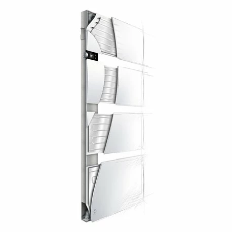 Sèche Serviette électrique Symphonik 750+1000 Watts, Mât à Gauche Blanc Mat Chêne 5 Sèche Serviette électrique Symphonik 750+1000 Watts, Mât à Gauche Blanc Mat Chêne – Image 3