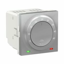 Thermostat Pour Plancher Chauffant 10A Unica NU350330 Aluminium Mécanisme Seul