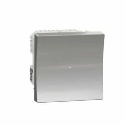 Schneider Electric Variateur Poussoir Wiser Unica NU351530W 2 Fils Zigbee Alu Mécanisme Seul